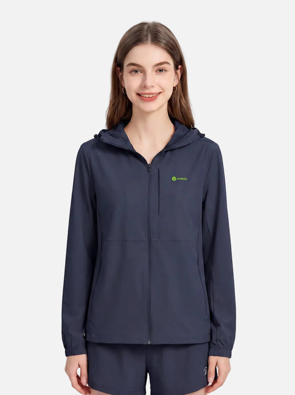 #NavyBlue UPF50 Water Repellent Hooded Jacket