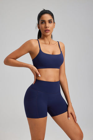 #Navy Blue high waist Shorts 