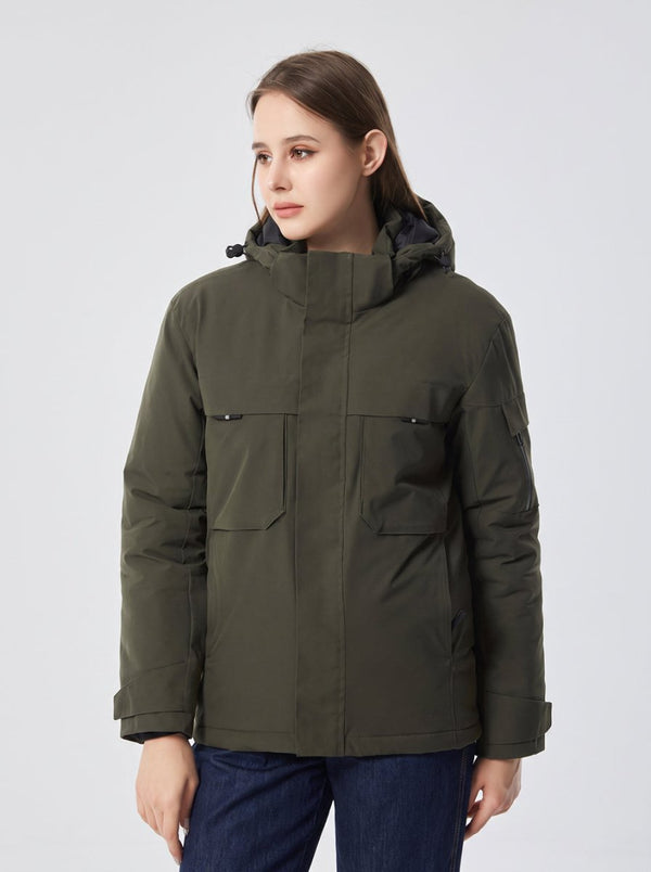#NavyGreen Dual Control Heated Softshell Jacket