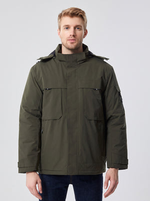 #NavyGreen Outdoor 9 Area Heated Softshell Jacket