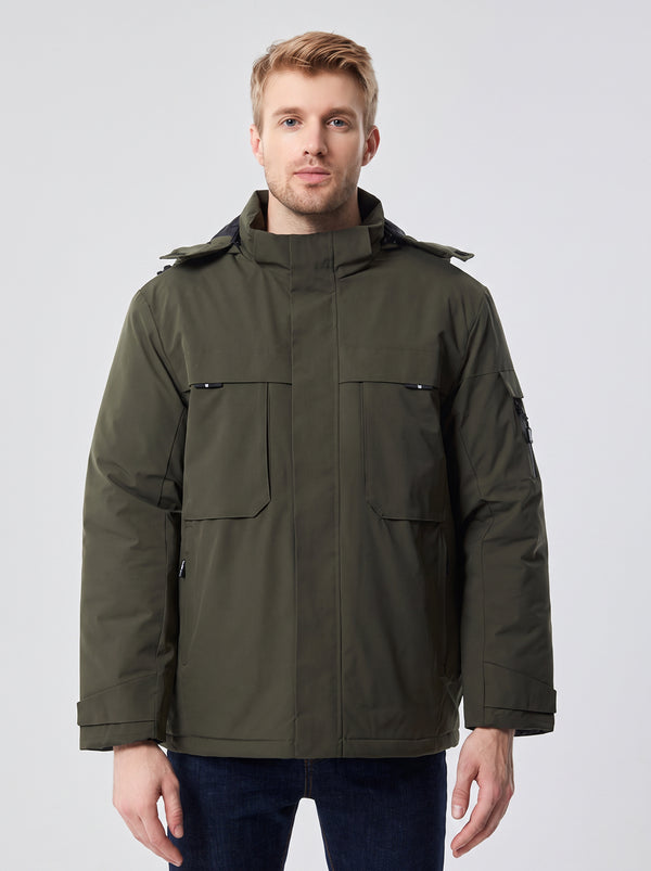 #NavyGreen Outdoor 9 Area Heated Softshell Jacket