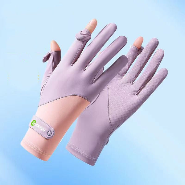 UPF 50+ Color-Block Anti-Slip Gloves