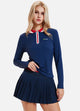 UPF 50+ Long-Sleeve Polo Pickleball Skirt Set