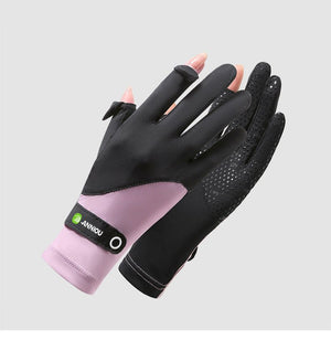 UPF 50+ Color-Block Anti-Slip Gloves