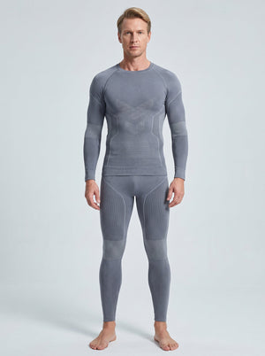 #OatGrey Men Wool Quick Dry Base Layer set