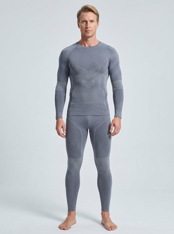 #OatGrey Men Wool Quick Dry Base Layer set