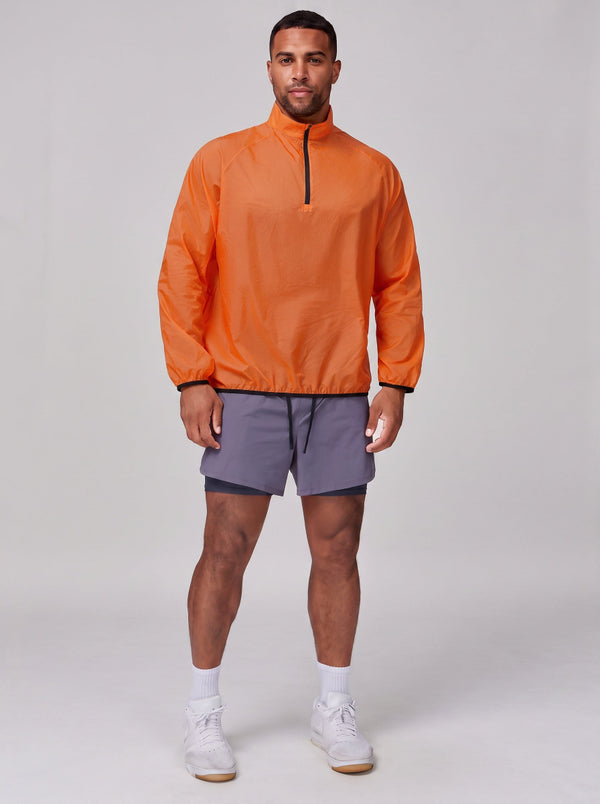 #Orange Lightweight Stand Collar Windbreaker