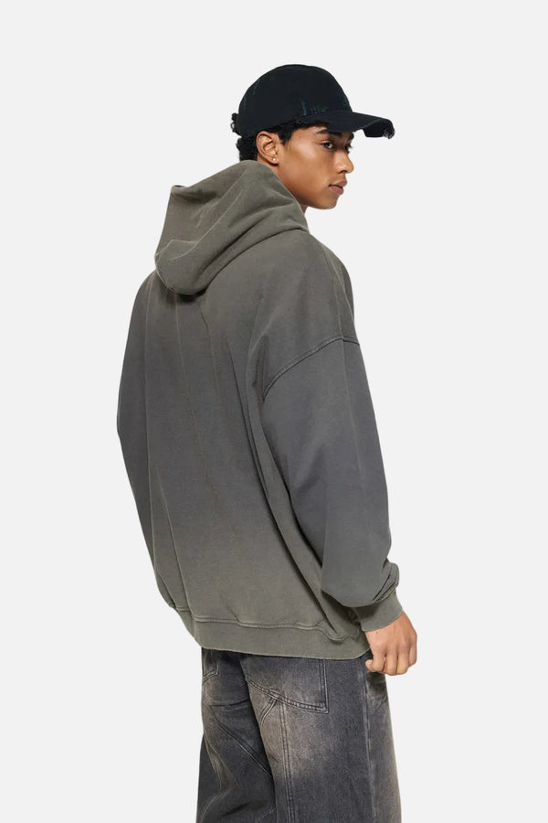 Oversized #DarkGrey Vintage Washed Gradient Hoodie