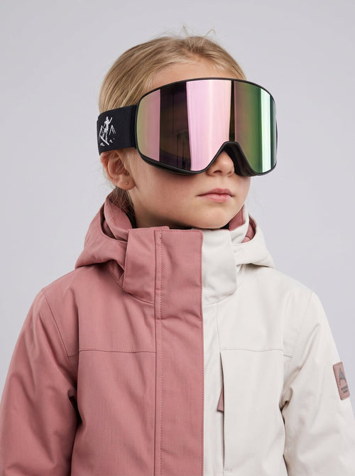 #Pink Children Anti‑Fog UV400 Snow Goggles