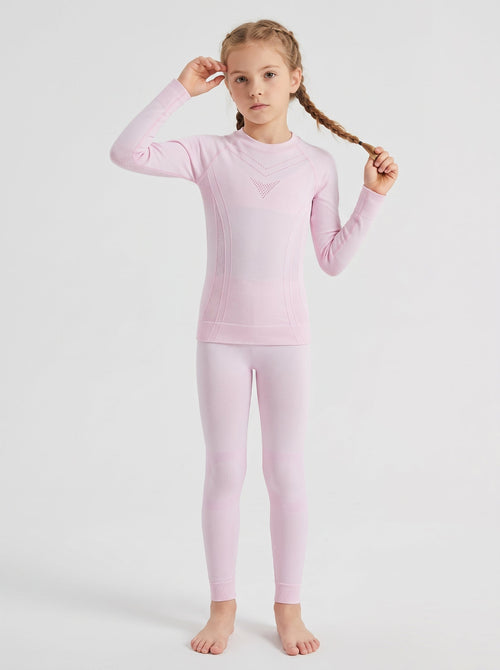 #Pink Children's Ski Base Layer Set