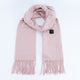 Pink Long Heated Scarve with Fringes