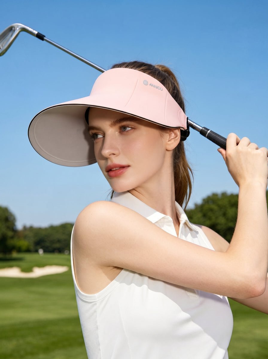 #Pink Seamless Foldable Visor Sun Hat UPF50+