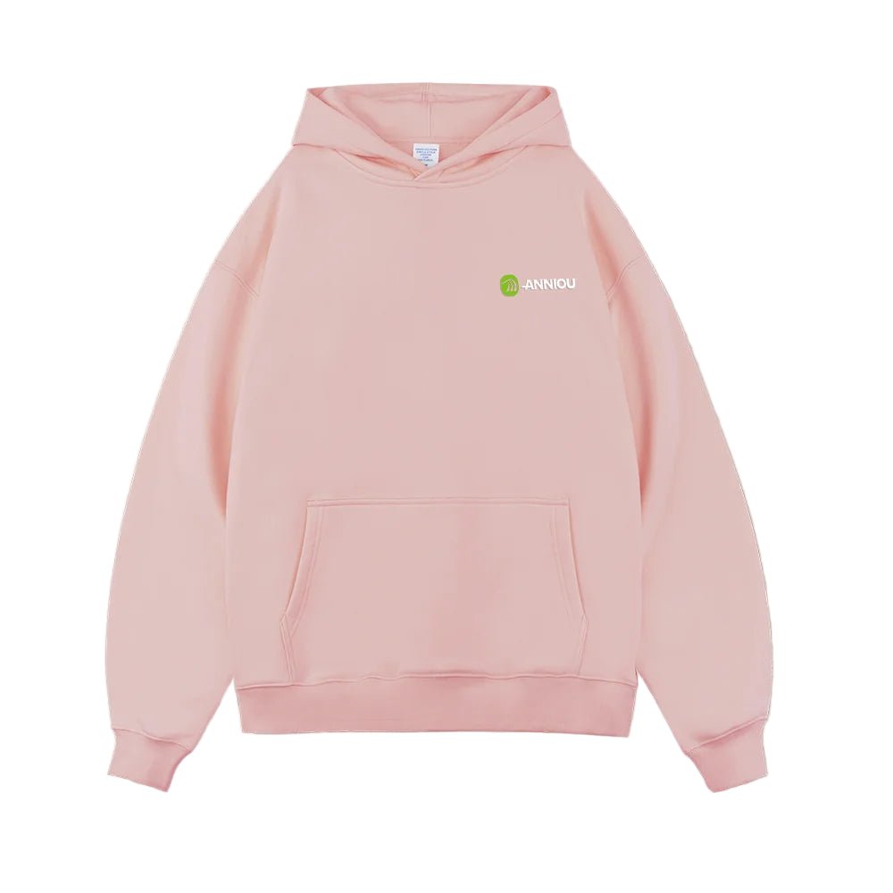 Pink Thick French Terry Hoodie by Anniou