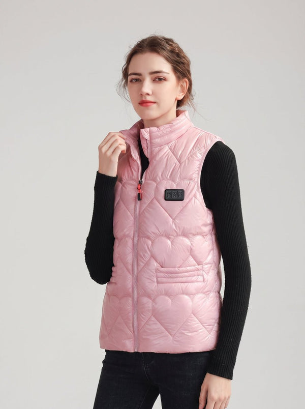 #Pink Women Heated Quilted Gilet