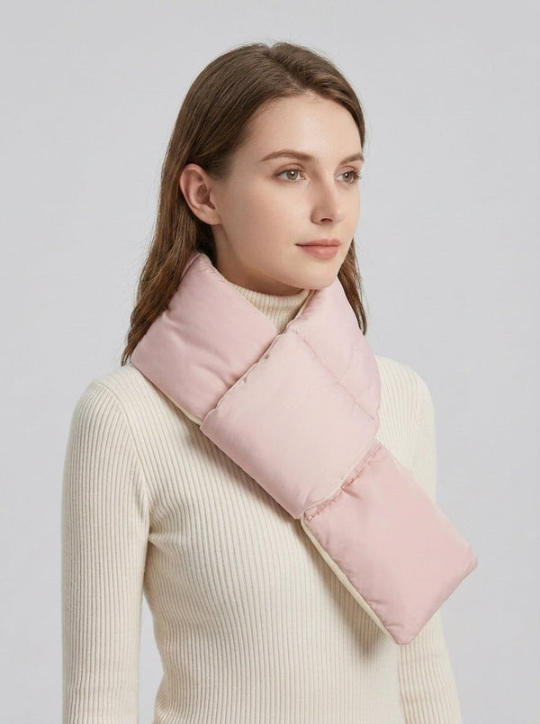 #Pink Women Padded Warm Scarf
