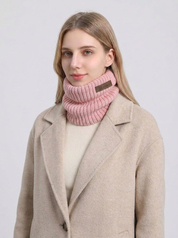 #Pink Women  Rib Knit Neck Gaiter