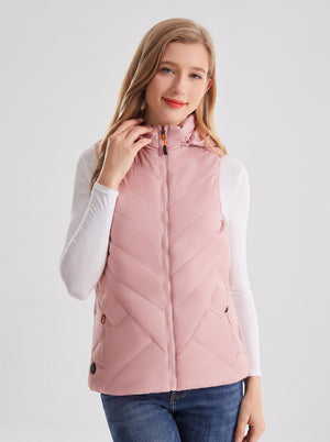 #Pink Women's Hooded Heated Gilet 