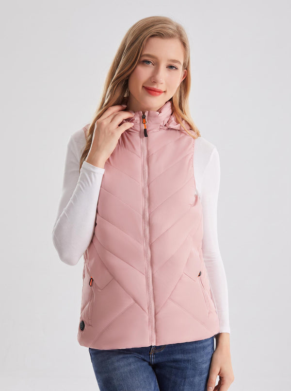 #Pink Women's Hooded Heated Gilet 