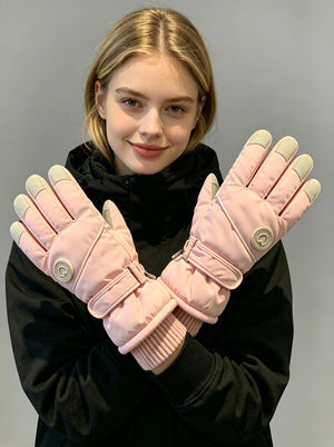 #Pink Women's Thick Warm Ski Gloves