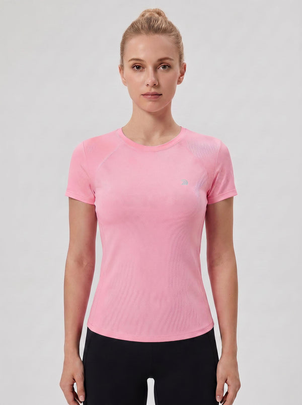 #Pink Women's Tight-fitting Yoga Top