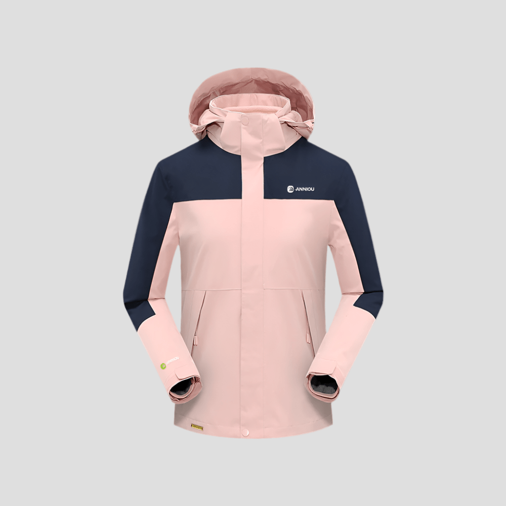 Pink hooded Teflon 3-in-1 Shell Jacket