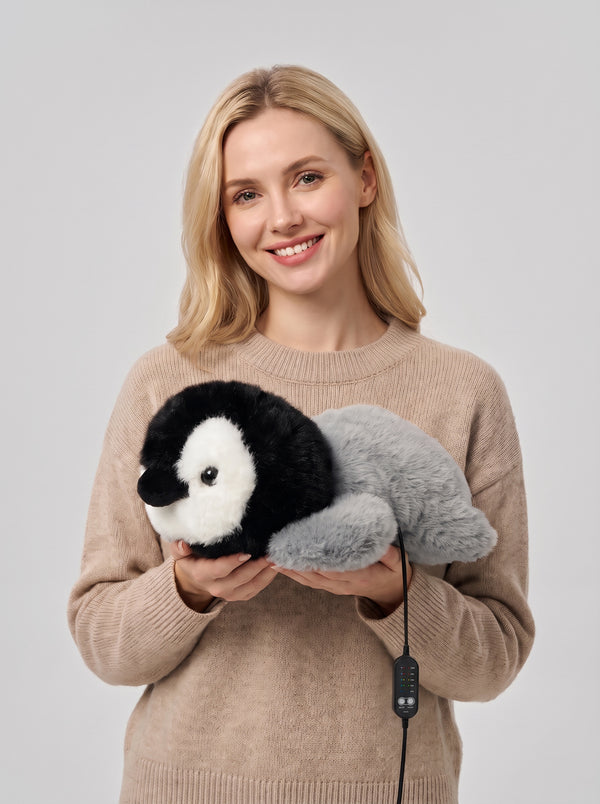 Plush Heated #GreyPenguin Pillow