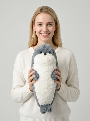 Plush Heated #GreySeal Pillow