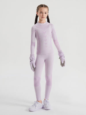 #Purple Children's Ski Base Layer Set