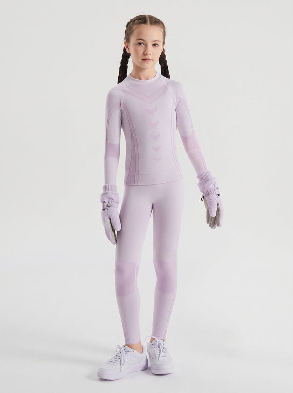 #Purple Children's Ski Base Layer Set