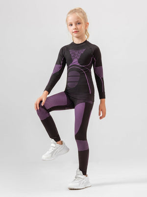 #Purple Girl Compression Ski Base Layer Set