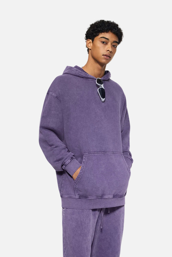#Purple Heavyweight Wax Dyed Vintage Hoodie