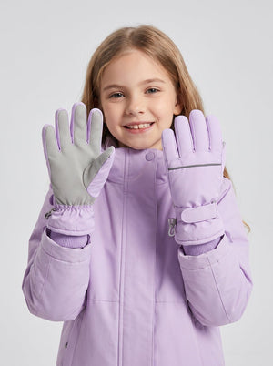 #Purple Kids Thermal Ski Gloves
