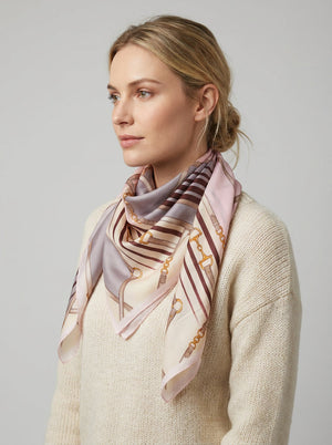 #Purple Women Silk Printed Satin Scarf