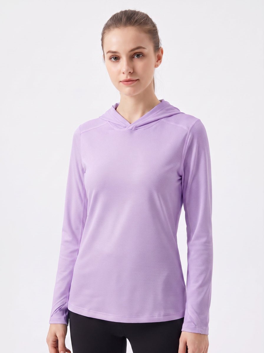 #Purple Women's UV Hooded Shirt
