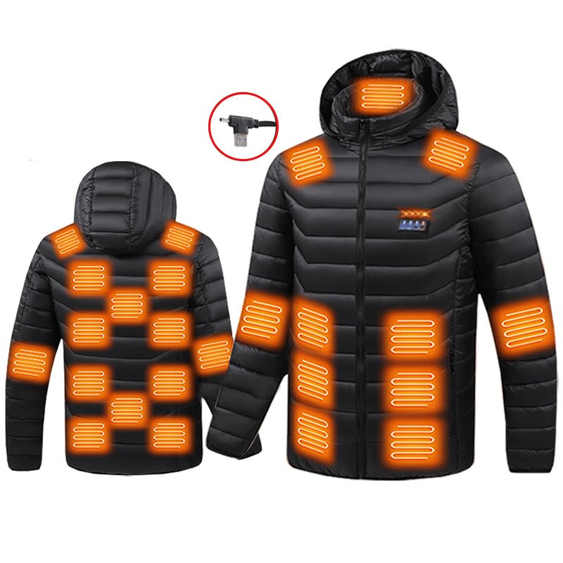 25 Area Hooded Lightweight Quilted Heated Jacket