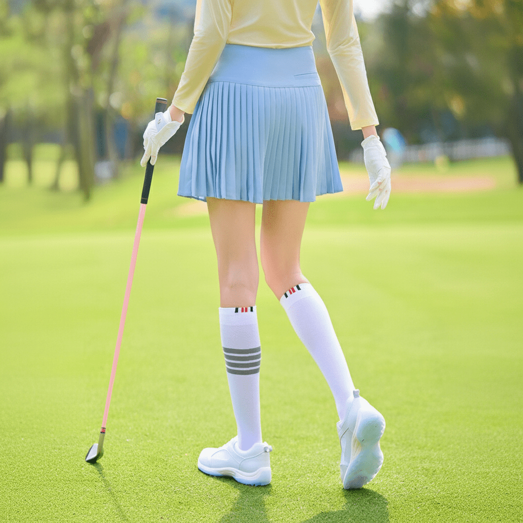 Reaf of Women's Blue Golf Performance Pleated  Skort