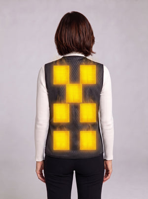 Women’s Heated Vest Back View Showing Rear Heating Panels