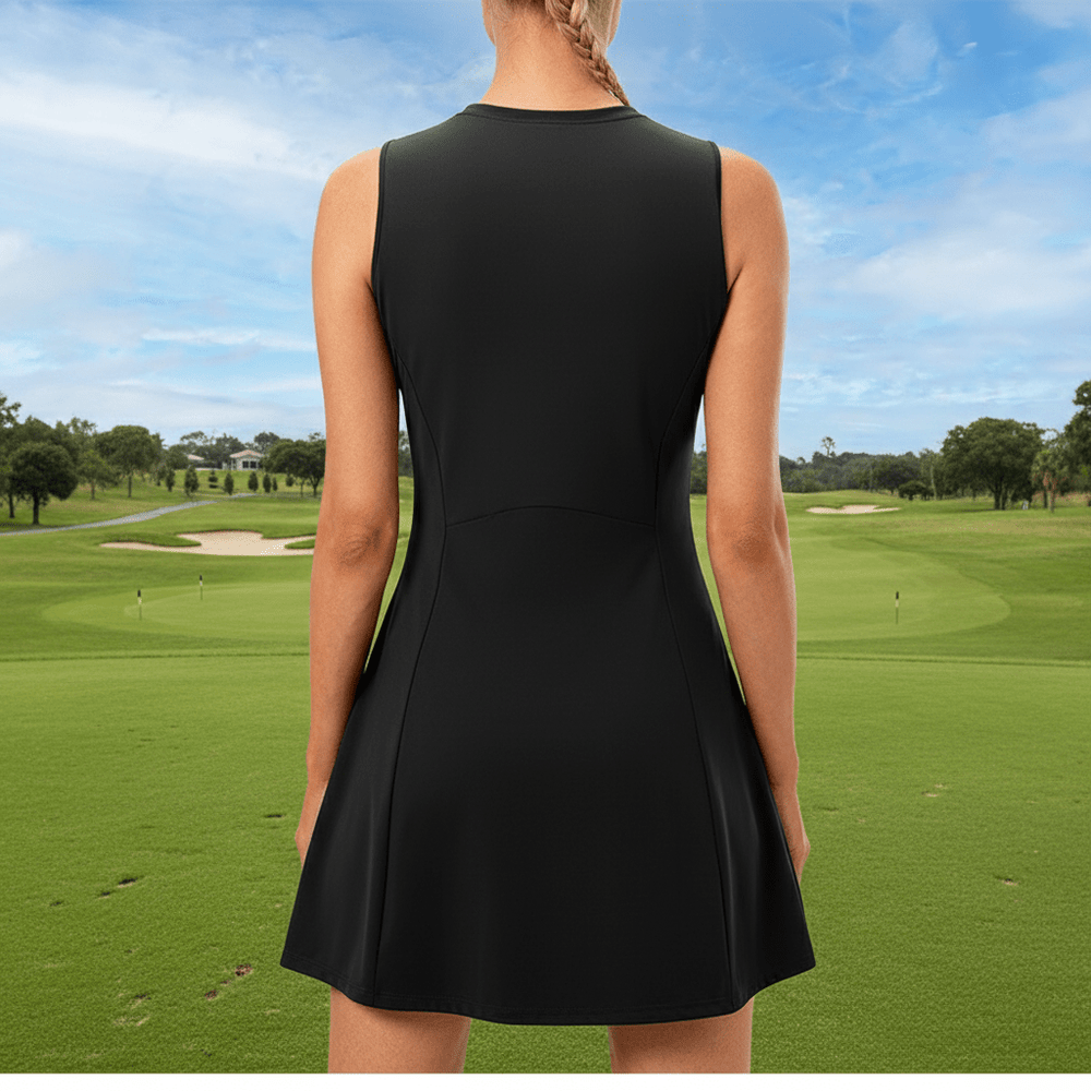 Rear of Black Women's Golf Skirt