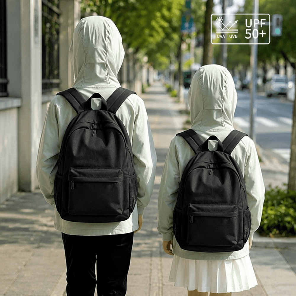 Rear of Mint Green Boy's and Girl's UV Protection Jacket