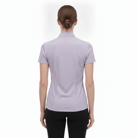 Rear of Women's Purple Short Sleeve Golf Polo