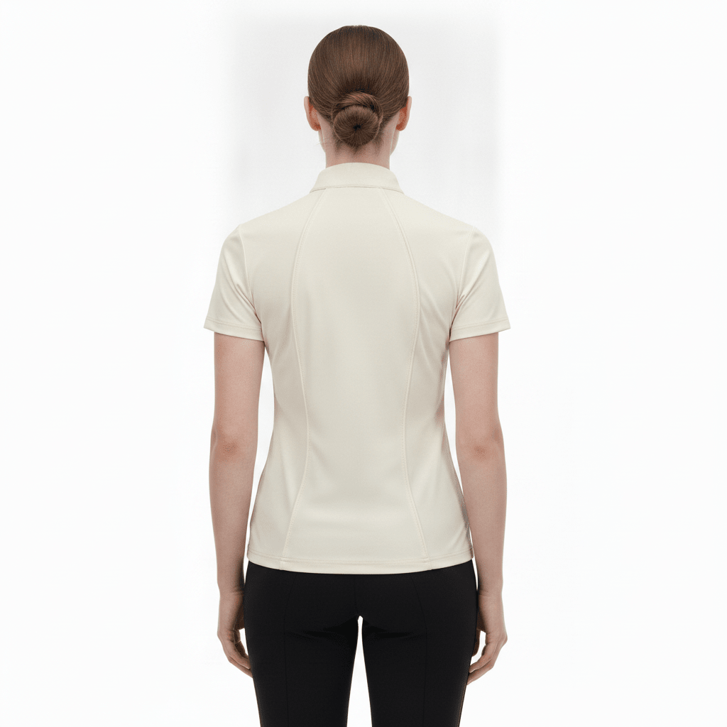 Rear of Women's Short Sleeve Golf Polo