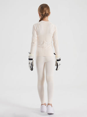 #Beige Children's Ski Base Layer Set