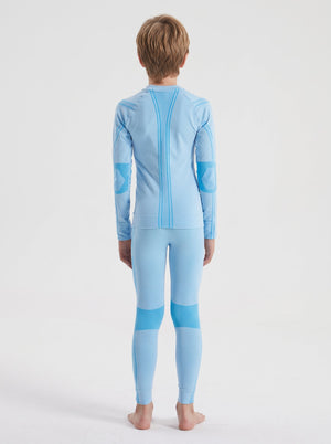 #Blue Children's Boy Ski Base Layer Set