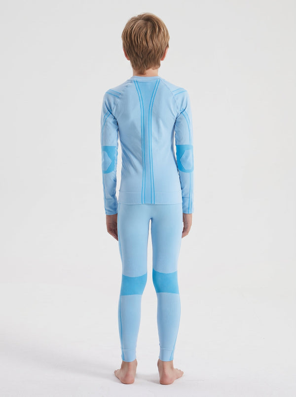 #Blue Children's Boy Ski Base Layer Set