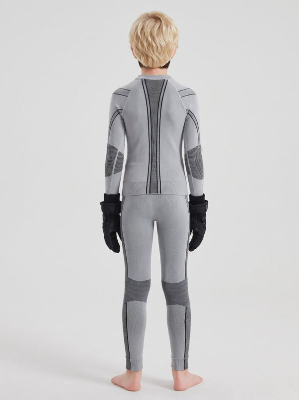 #Greyblack Children Boy Ski Base Layer Set
