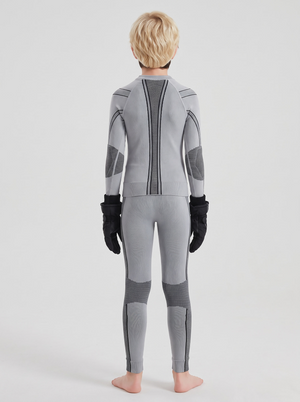 #Greyblack Children's Boy Ski Base Layer Set