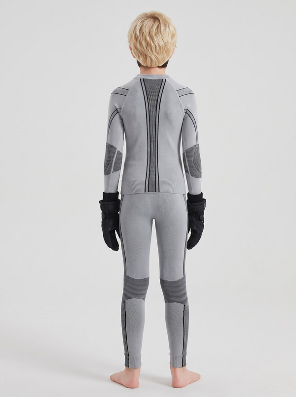 #Greyblack Children's Boy Ski Base Layer Set