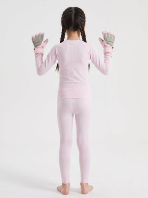 #Pink Children's Ski Base Layer Set