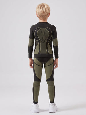 #Green Boy Compression Ski Base Layer Set