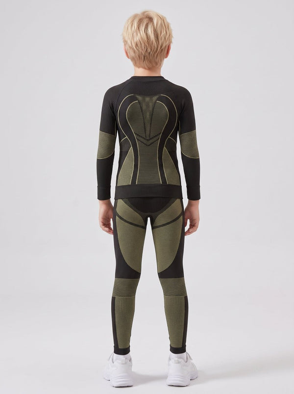 #Green Boy Compression Ski Base Layer Set